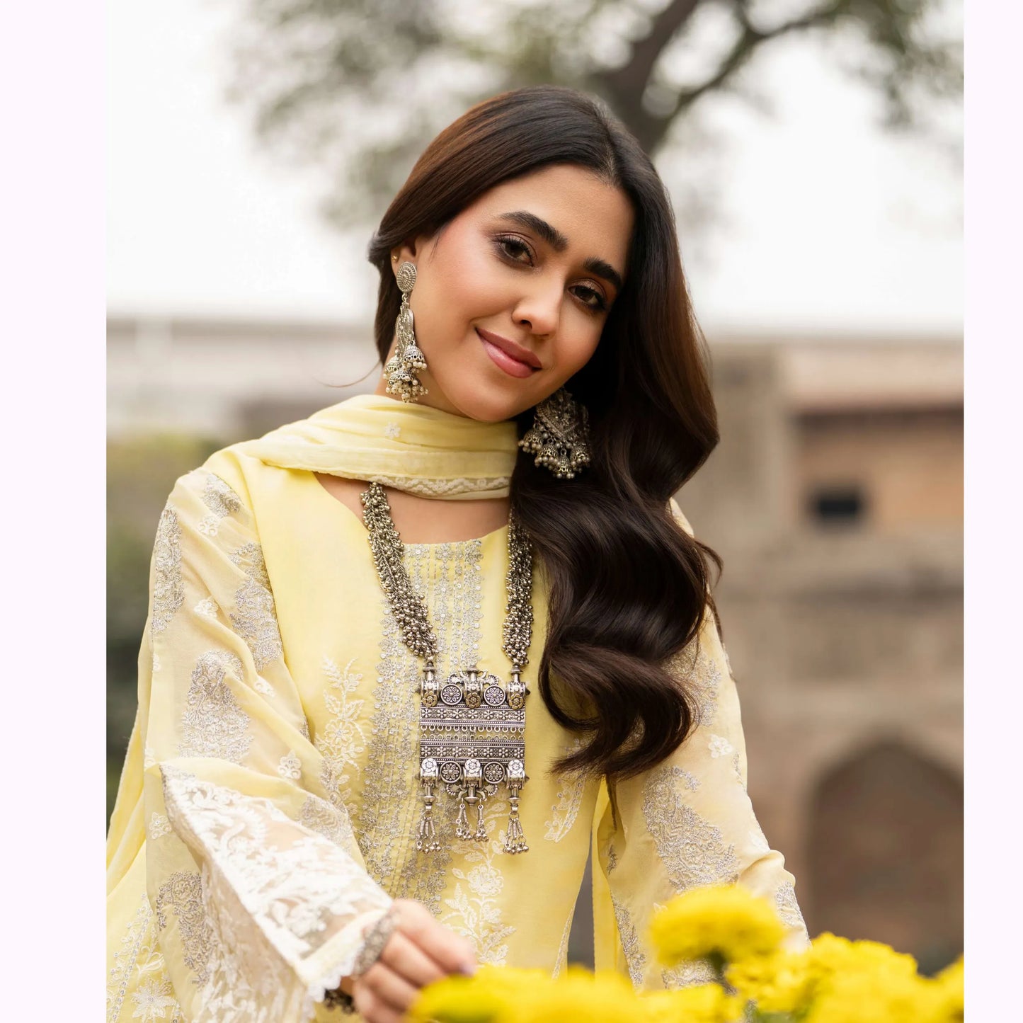 F-525 "Saj Dhaj" Embroidered Georgette Collection by Karma Collection