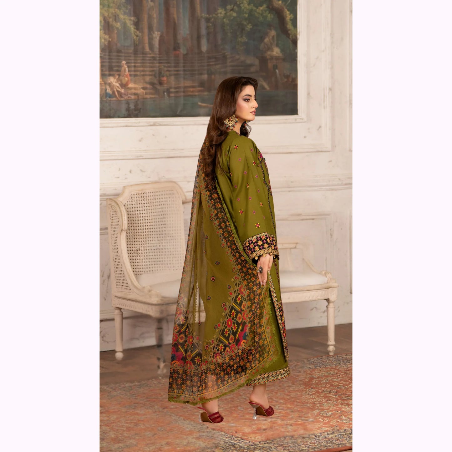 KC-1567 "Tabeer" Embroidered Festive Cambric Cotton Collection by Karma Collection
