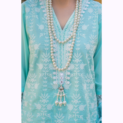 KC-1440 Embroidered Cambric Cotton Farshi Shalwar Ready to Wear 3 Pc - Karma Collection