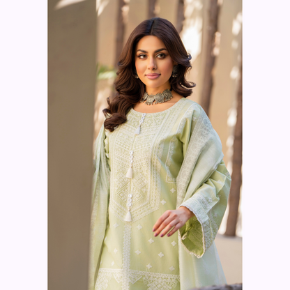 KC-1445 Embroidered Cambric Cotton Farshi Shalwar Ready to Wear 3 Pc - Karma Collection