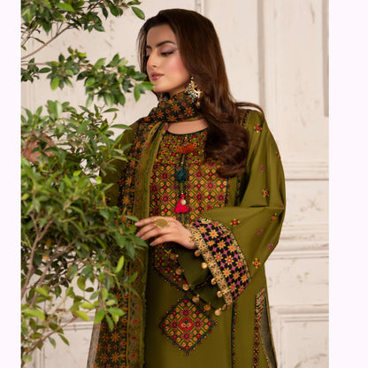 KC-1567 "Tabeer" Embroidered Festive Cambric Cotton Collection by Karma Collection