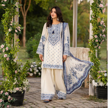 KC-1579 "Sunheri" Embroidered Festive Cambric Cotton Collection by Karma Collection