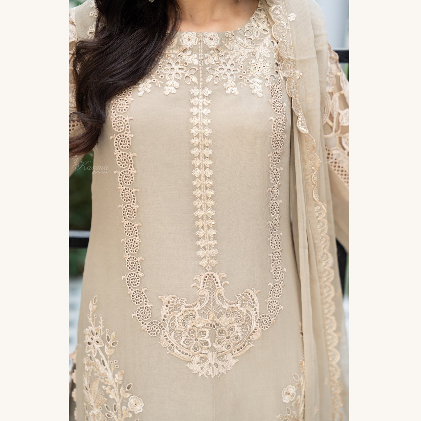 3 Piece Luxury Chiffon Ready to Wear Collection | karma Collection UMKC0903