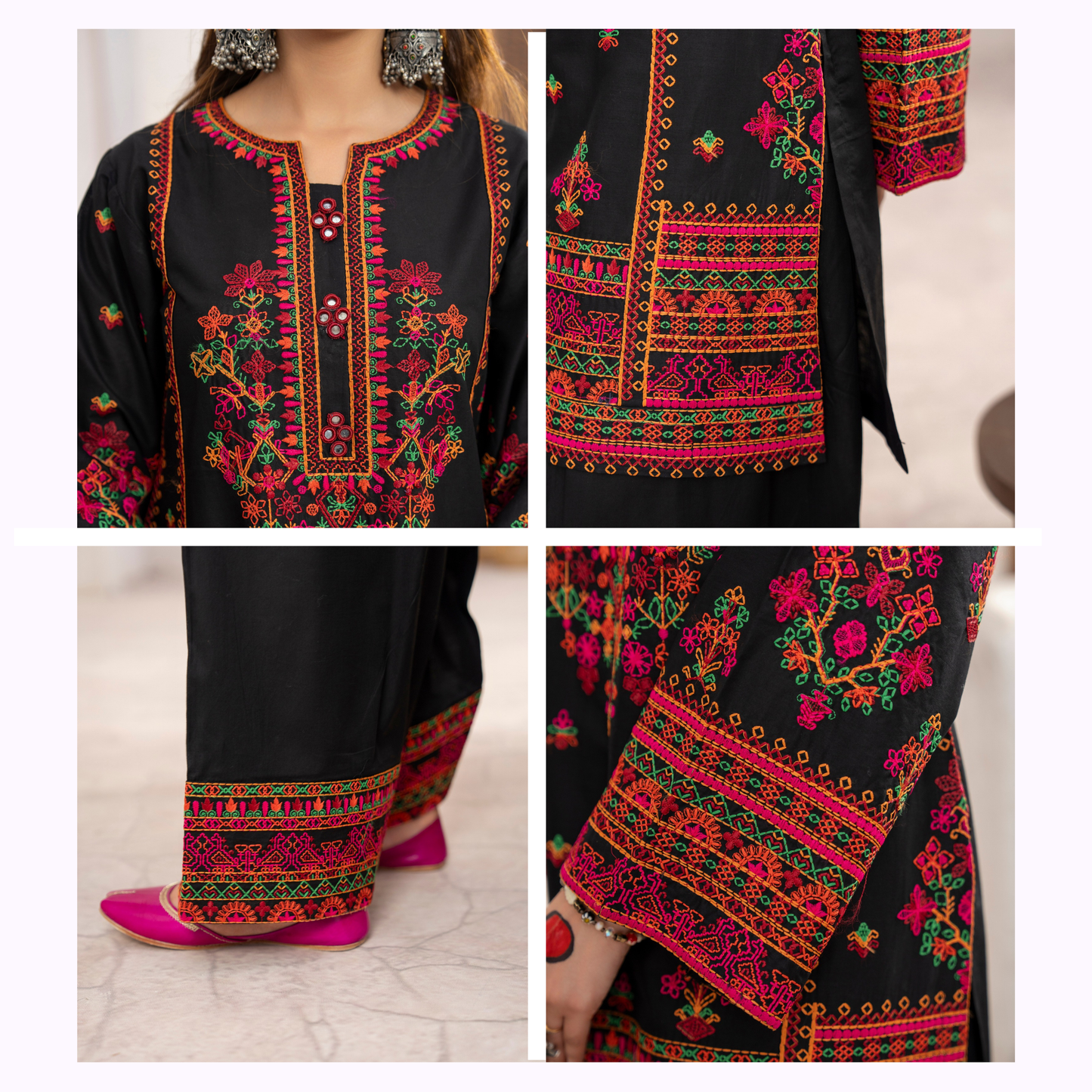 KC-1477 Embroidered Luxury Cambric Cotton farshi Shalwar Collection | Ready to Wear | Karma Collection