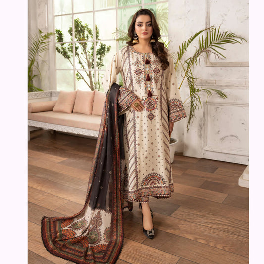 KC-1570 "Tabeer" Embroidered Festive Cambric Cotton Collection by Karma Collection