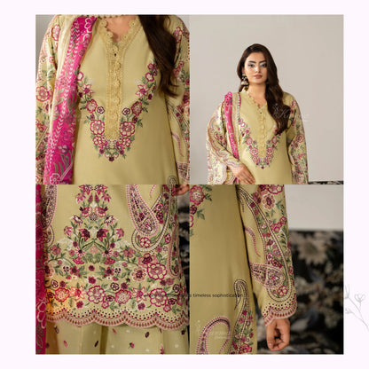KC-1585 "AYRA" Embroidered Cambric Cotton Collection by Karma Collection