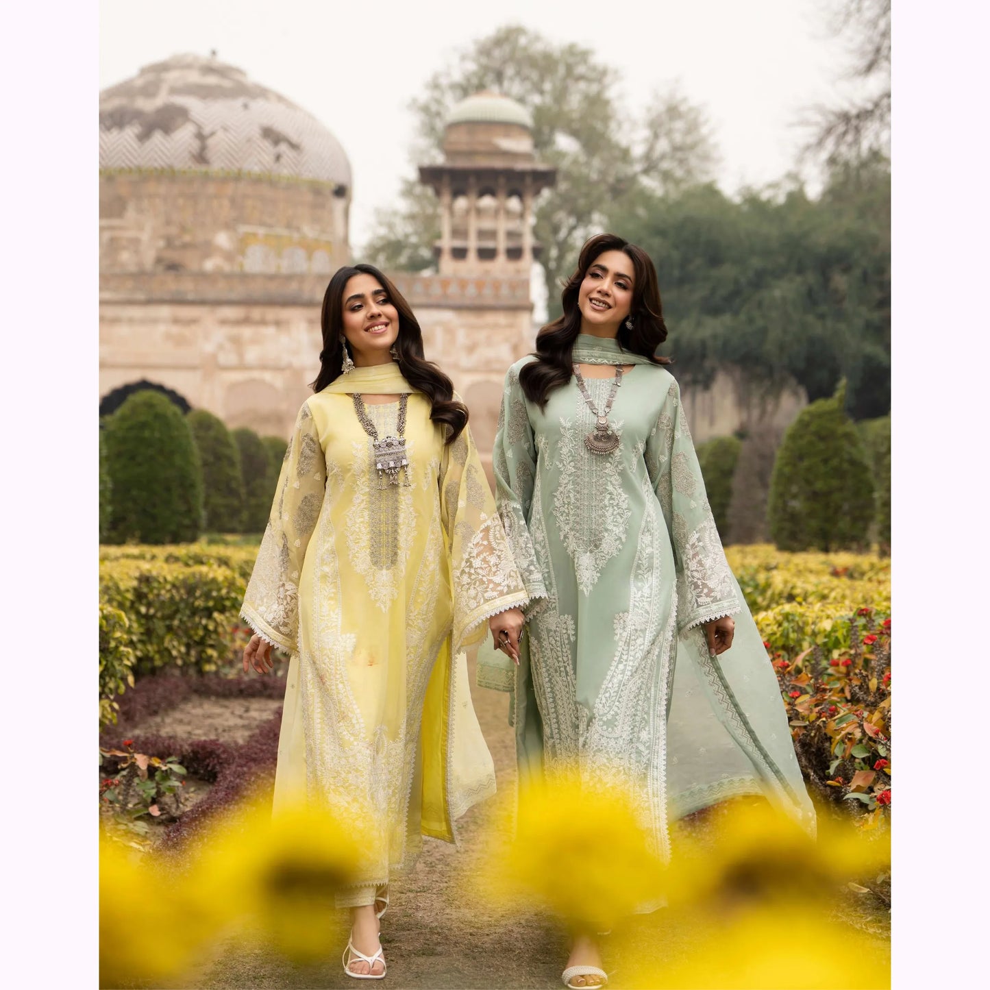 F-525 "Saj Dhaj" Embroidered Georgette Collection by Karma Collection