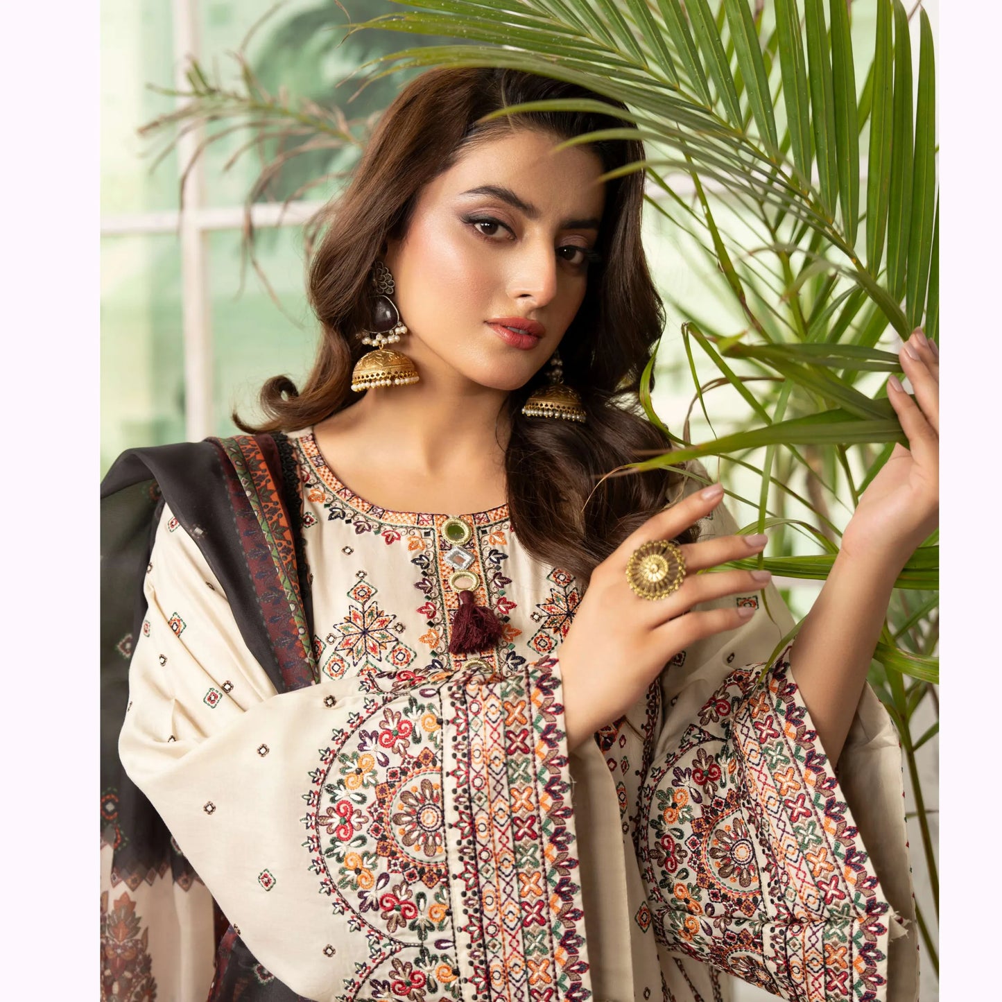 KC-1570 "Tabeer" Embroidered Festive Cambric Cotton Collection by Karma Collection