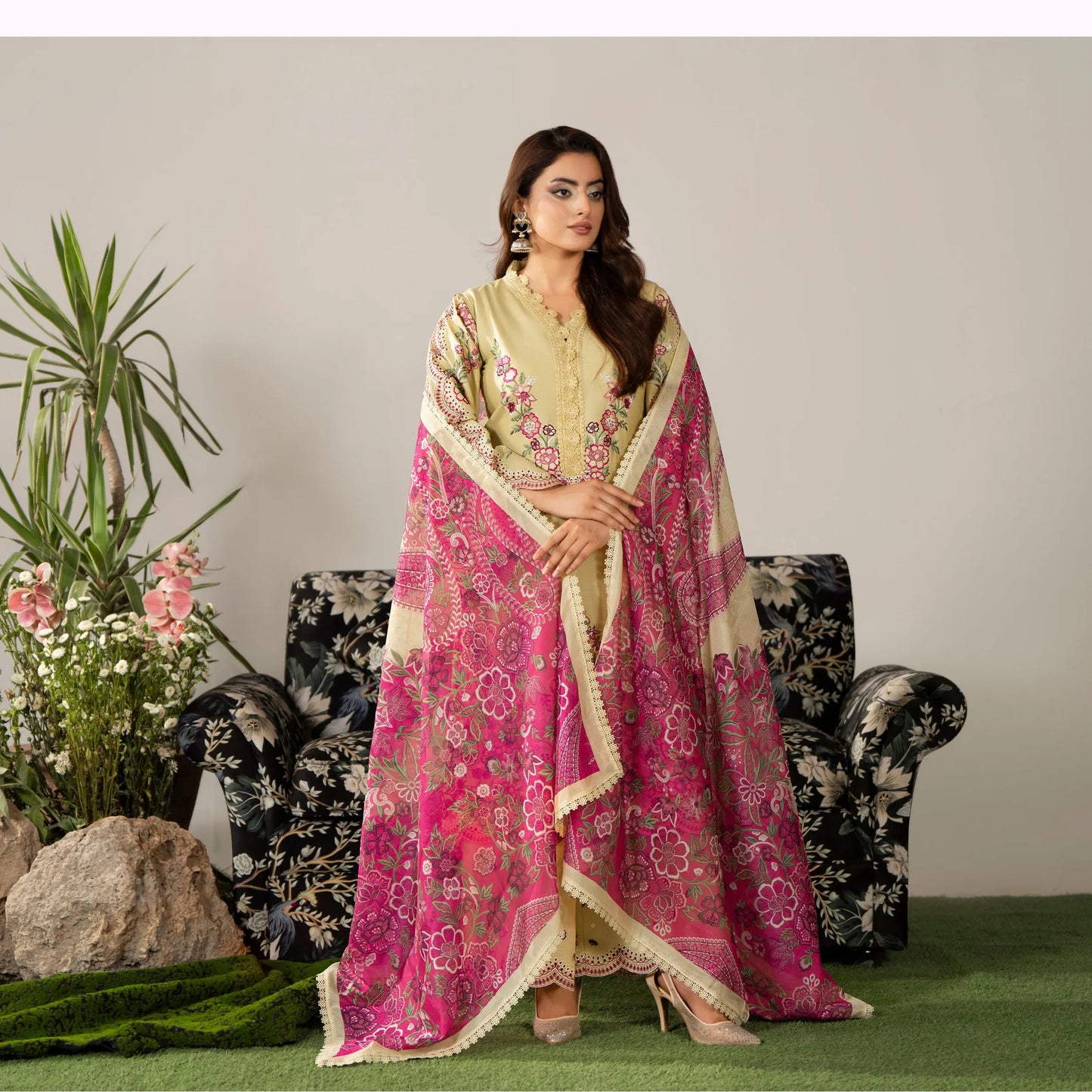 KC-1585 "AYRA" Embroidered Cambric Cotton Collection by Karma Collection