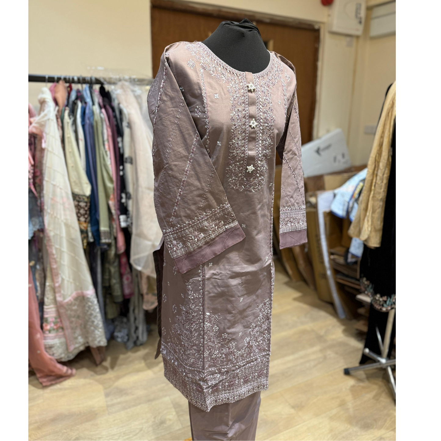 2 Pc Embroidered Khaddar Co-Ord Set  | Ready to wear| Hayats
