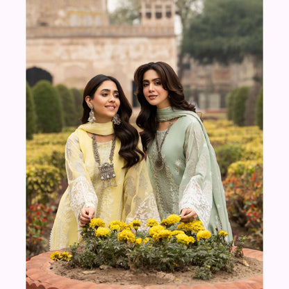F-525 "Saj Dhaj" Embroidered Georgette Collection by Karma Collection
