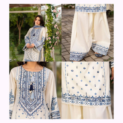 KC-1579 "Sunheri" Embroidered Festive Cambric Cotton Collection by Karma Collection