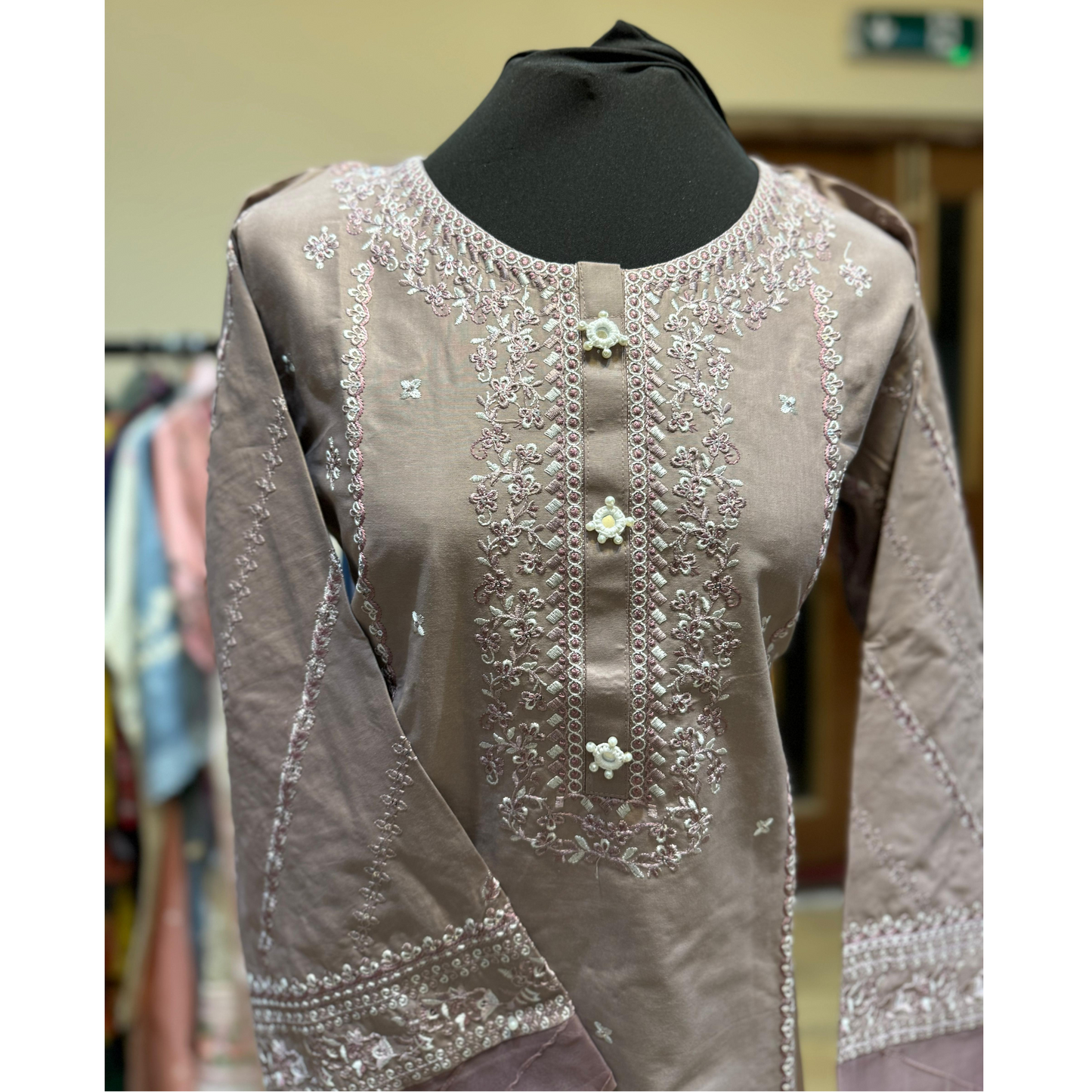 2 Pc Embroidered Khaddar Co-Ord Set  | Ready to wear| Hayats