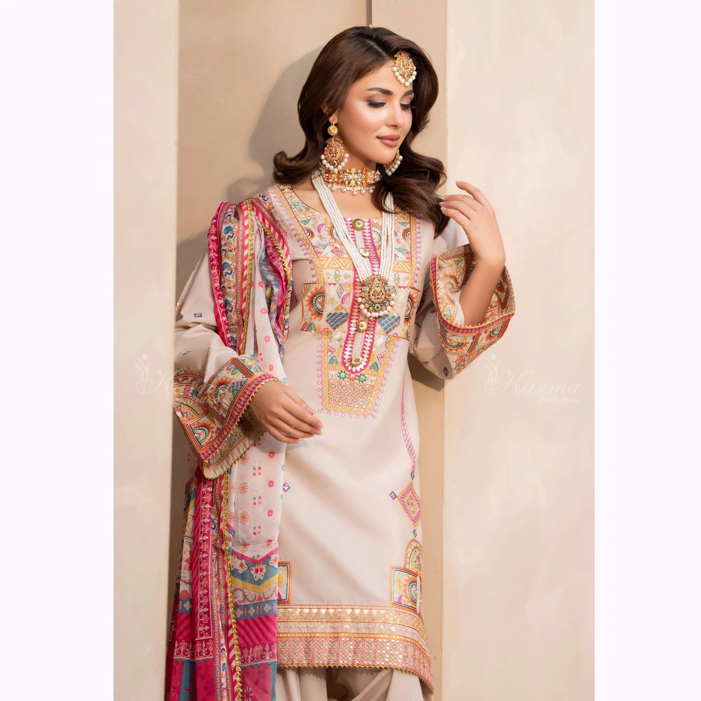 KC-1563 "Ferisha" Embroidered Festive Collection by Karma Collection