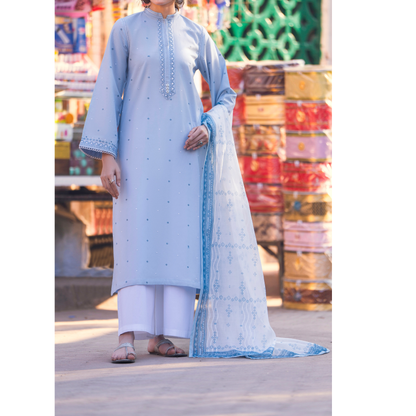 UCA-15 3 Pc Embroidered Cambric Cotton Ready to Wear Eid Collection by Casuallite