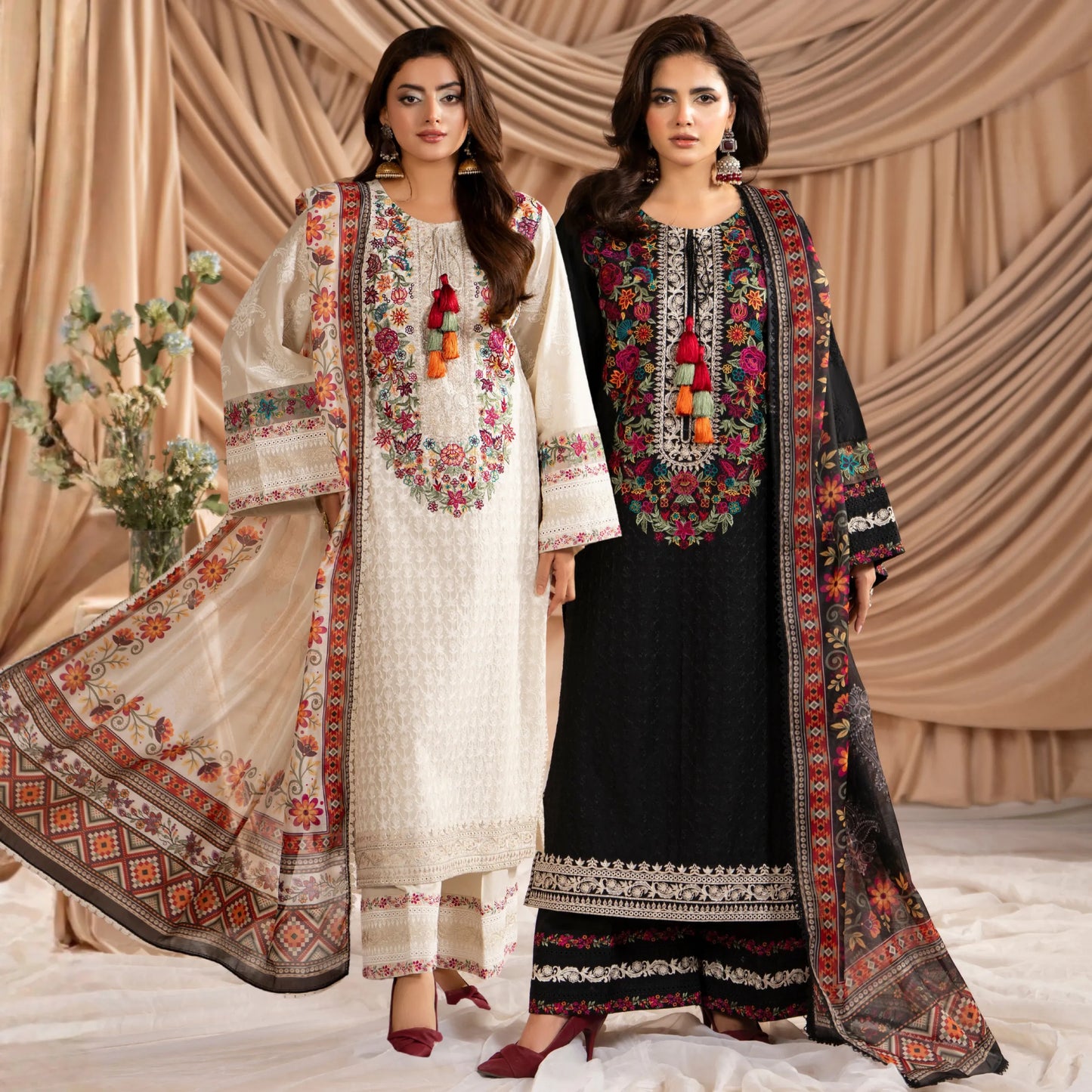 KC-1584 "AYRA" Embroidered Cambric Cotton Collection by Karma Collection