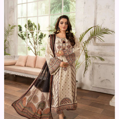 KC-1570 "Tabeer" Embroidered Festive Cambric Cotton Collection by Karma Collection