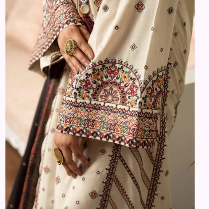 KC-1570 "Tabeer" Embroidered Festive Cambric Cotton Collection by Karma Collection