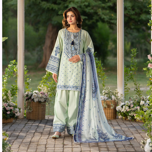 KC-1579 "Sunheri" Embroidered Festive Cambric Cotton Collection by Karma Collection