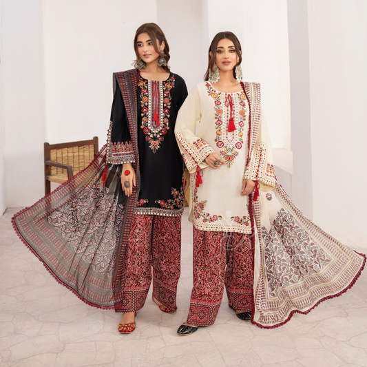 KC-1479 Embroidered Luxury Cambric Cotton farshi Shalwar Collection | Ready to Wear | Karma Collection