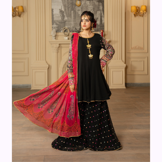 F-462 Luxury Chiffon Sharara Collection by karma Collection
