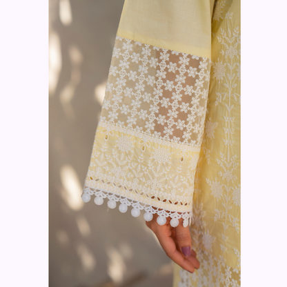 KC-1440 Embroidered Cambric Cotton Farshi Shalwar Ready to Wear 3 Pc - Karma Collection
