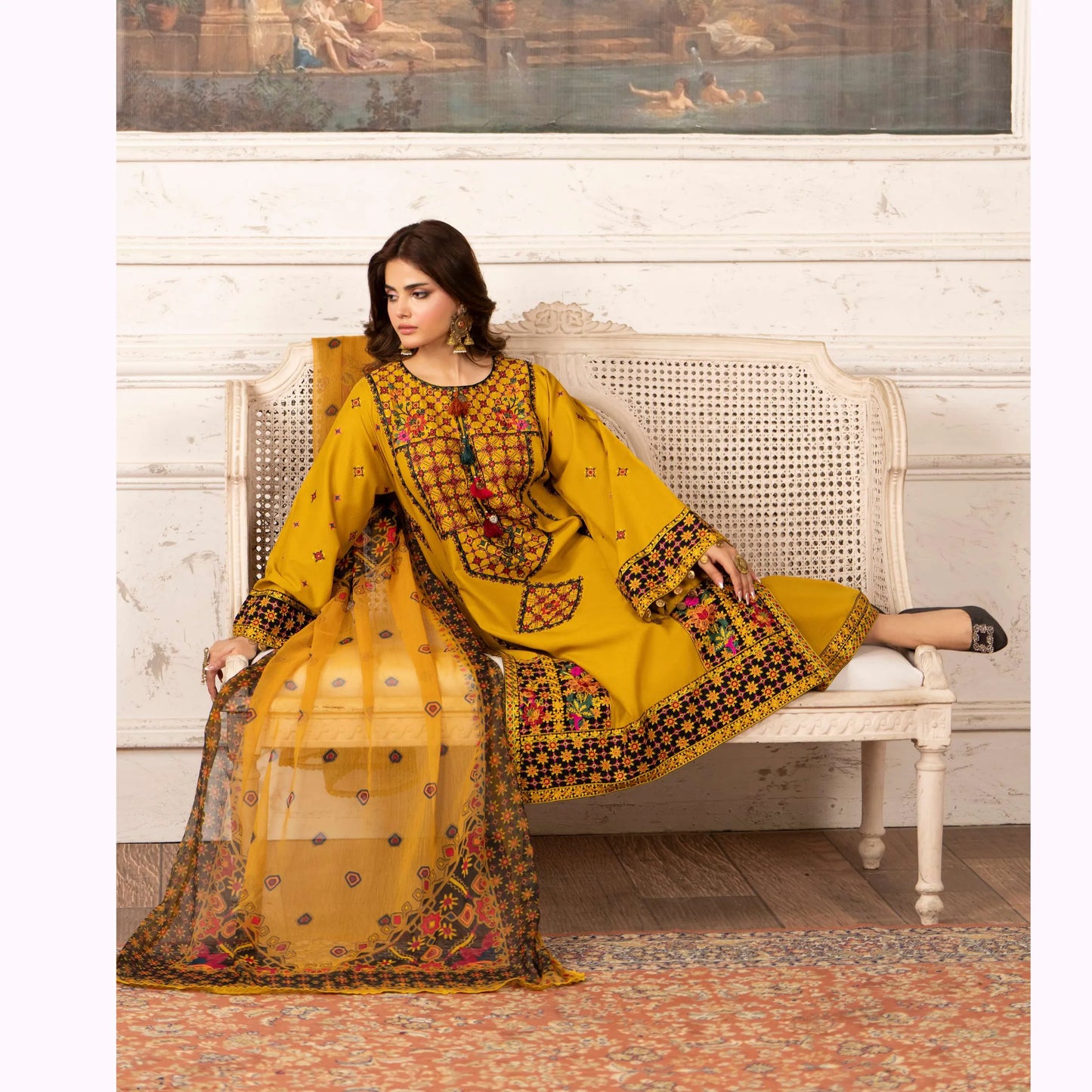 KC-1567 "Tabeer" Embroidered Festive Cambric Cotton Collection by Karma Collection