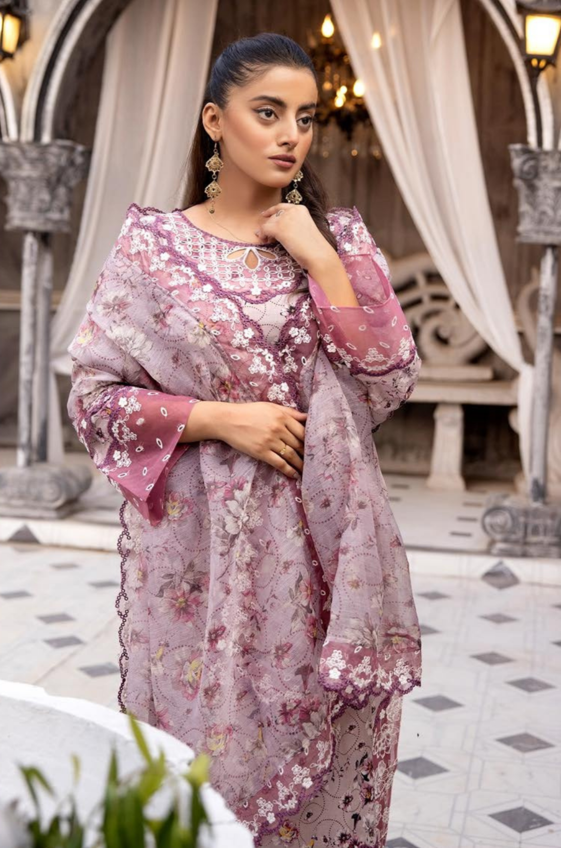 Petal Pink 3 Pc Chikankari Lawn Collection | SIMRANS
