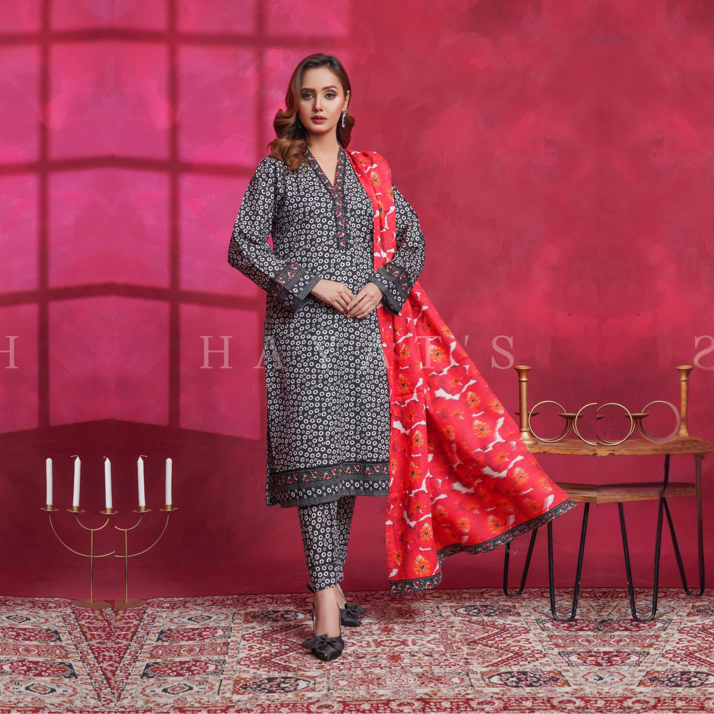 (Multi) Printed Khaddar Dress  |3 Pc| Winter Collection | Hayats