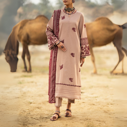 3 Pc Embroidered Khaddar Ready to Wear Collection by Casuallite | UMCAE0801