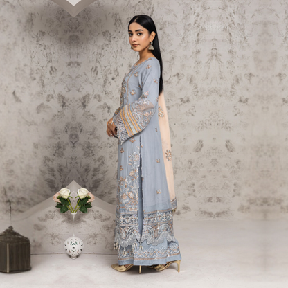 Luxury Handwork Embroidered Dress with Chiffon Dupatta 3 Pc | Winter Collection | Rangz | UMRGZ4000