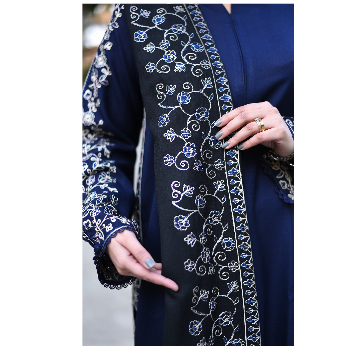 UA-29 3 Pc Embroidered Dhanak Dress with Embroidered Dhanak Shawl Pakistani Dress | UMNAA