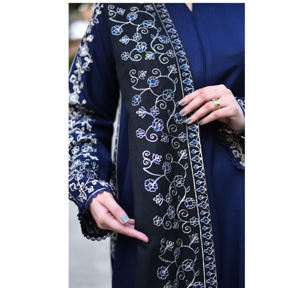 UA-29 3 Pc Embroidered Dhanak Dress with Embroidered Dhanak Shawl Pakistani Dress | UMNAA