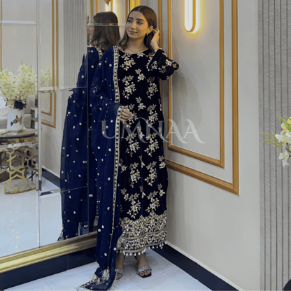 UA-43  Luxury Embroidered Handwork Velvet Collection UMNAA