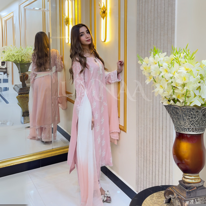 UA-57 3 Pc Luxury mother daughter Embroidered Linen Collection- Umnaa