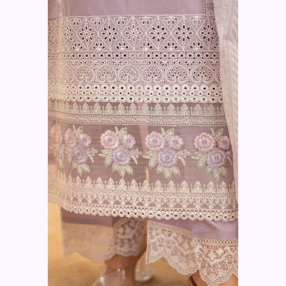 UKC-34 Embroidered Cambric Cotton Dress Ready to Wear 3 Pc - Karma Collection