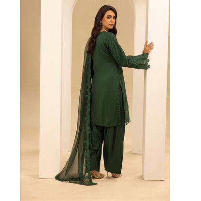 UMS-18 Embroidered Linen Chikenkari 3 Pc Pakistani Dress | Ready to wear | Simrans