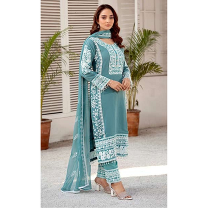 UMRZ-43 Luxury Handwork Embroidered Chiffon Dress 3 Pc |Ready to Wear| Rangz