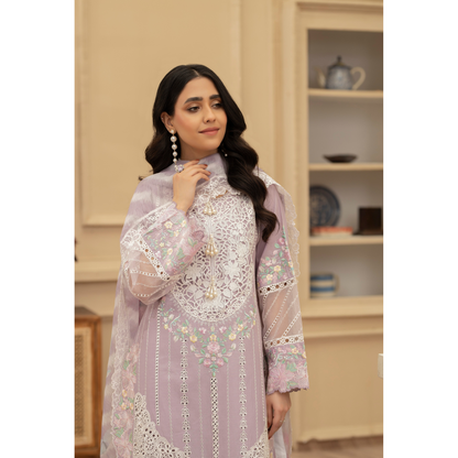 KC-1435 Embroidered Cambric Cotton Farshi Shalwar Kameez Ready to Wear 3 Pc - Karma Collection