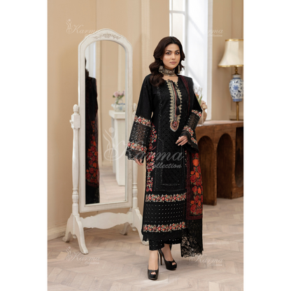 KC-1431 Embroidered Cambric Cotton Dress Ready to Wear 3 Pc - Karma Collection