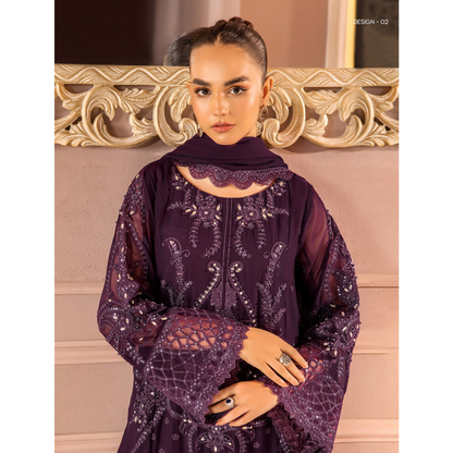 UTT-03 Embroidered Luxury Chiffon 3 Pc Pakistani Dress | Ready to wear | Traditional Thread