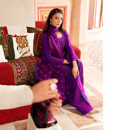 RA-22 Luxury Raw Silk Embroidered Farshi Shalwar Best Selling Collection |Ready to Wear | Raniya.h