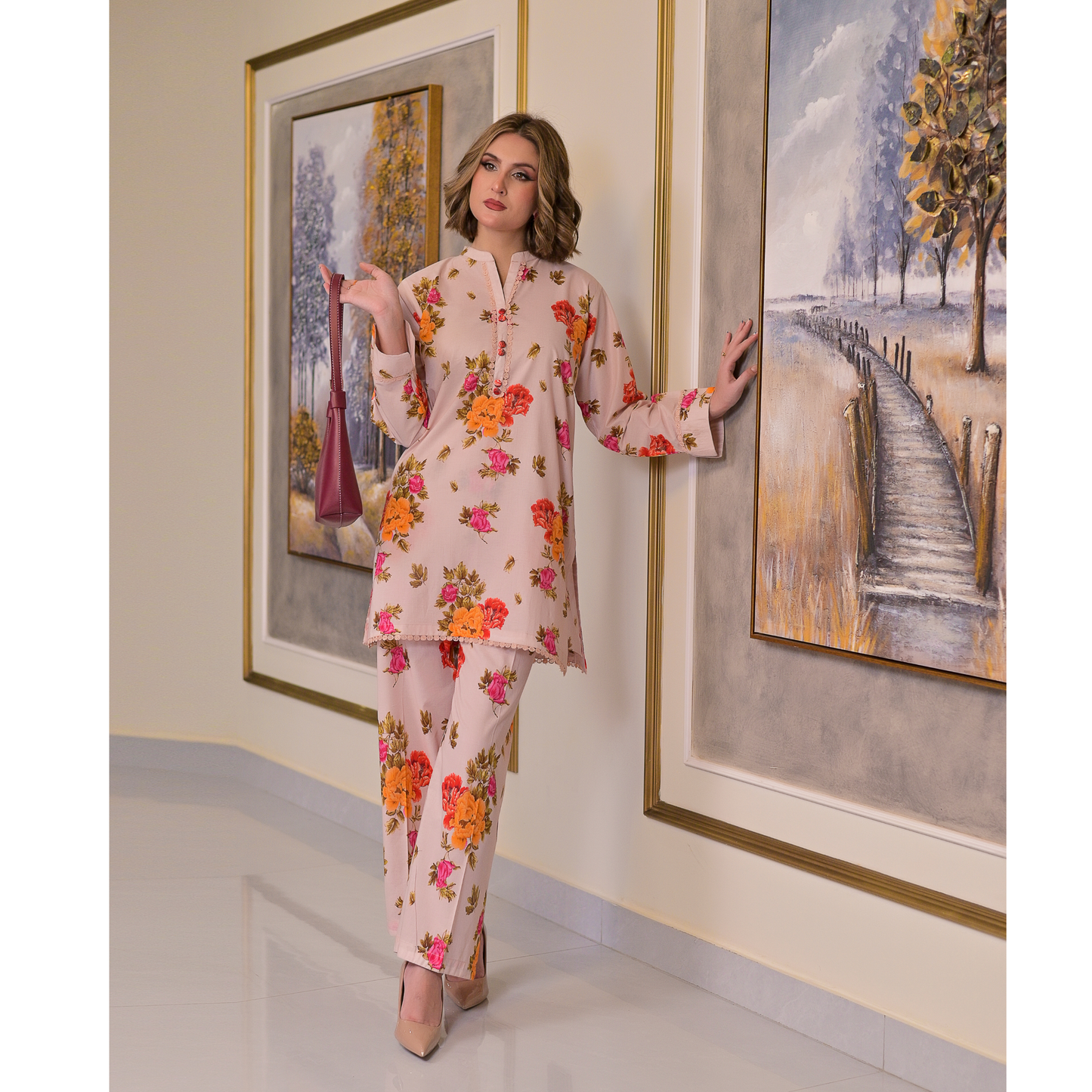 USN-17 Printed Cambric Cotton Co-Ords Set by Saphron