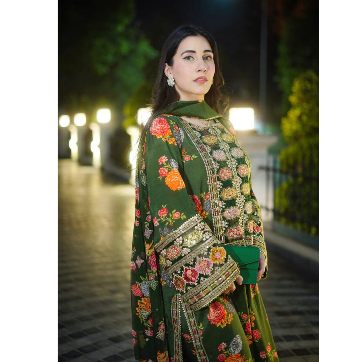 UA-136 Embroidered Shamoz Silk 3 Pc dress | Ready to Wear Asian Clothes  | Umnaa