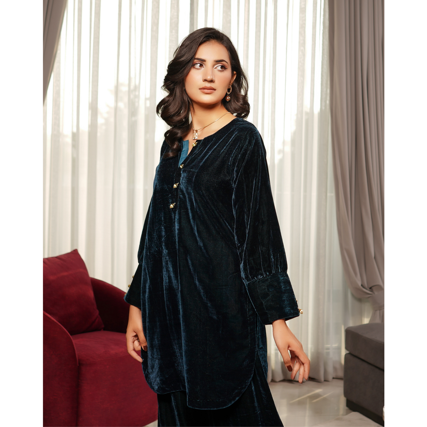 UMS-44 Coco by Simrans Velvet Co-Ords set | Ready to Wear | Asian Clothes