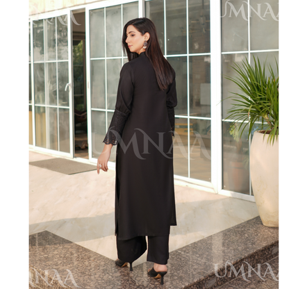 UA-148 Modest Wear Embroidered Dhanak Co-Ords Set by Umnaa