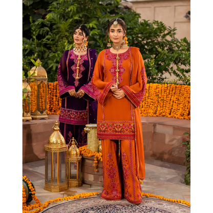 F-494 "Hayat" Embroidered Georgette Chiffon 3 Pc Collection