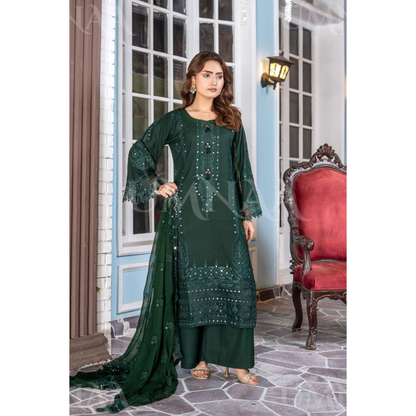 UA-159 Embroidered Dhanak Collection by Umnaa