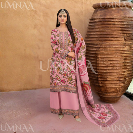 UA-132 Embroidered Viscose Linen 3 Pc | Ready to Wear | Asian Clothes