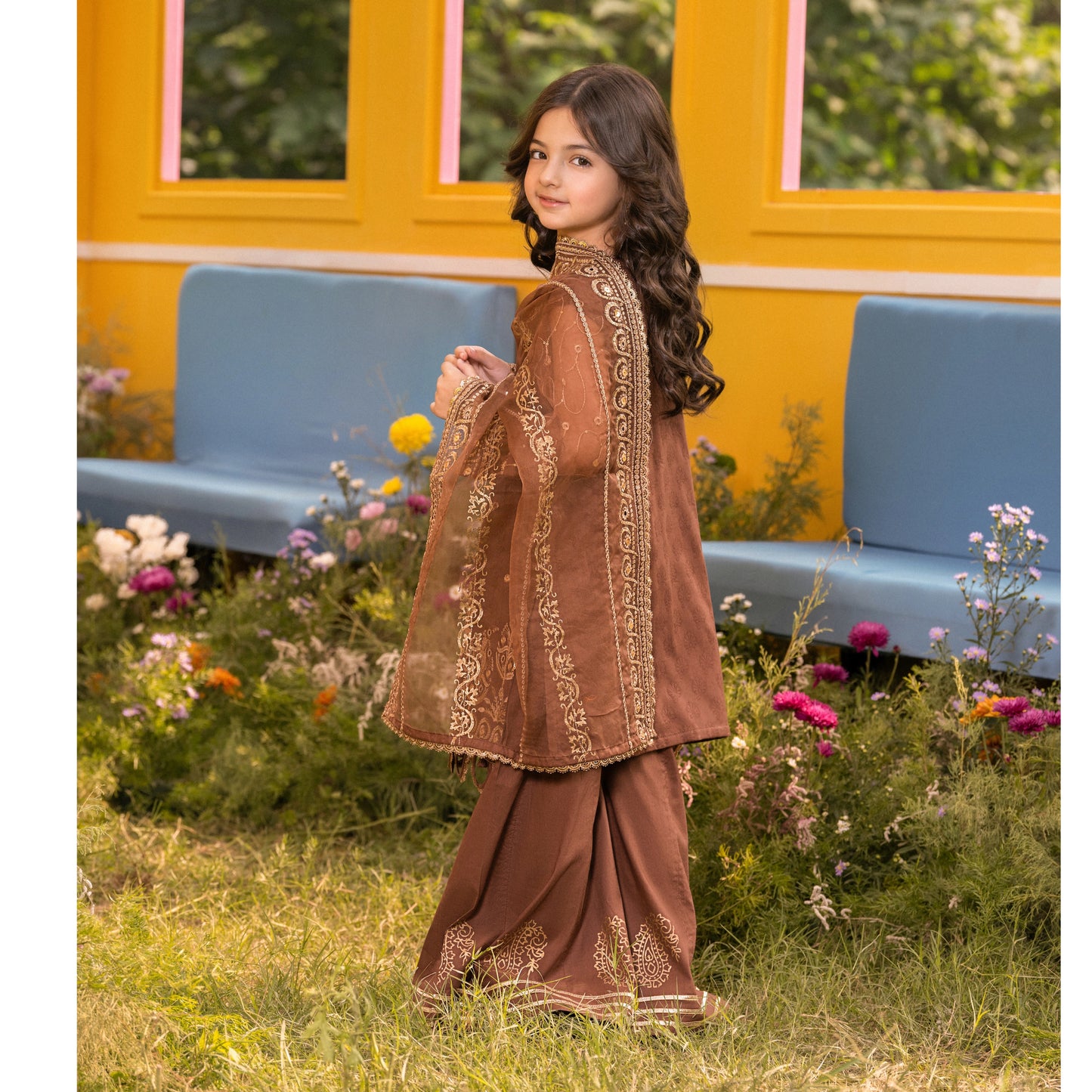 UMS-55 Janan Mother Daughter Chikenkari Jacquard Eid Edit by Simrans | Ready to Wear Asian Pakistani clothes